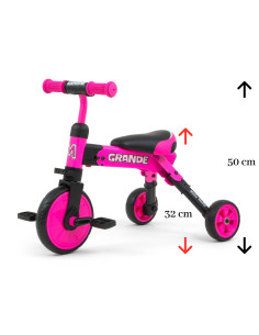 Rowerek Biegowy 2w1 Grande Pink Milly Mally 2