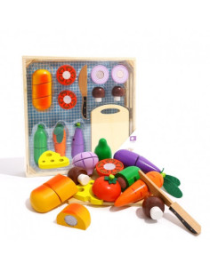 TOOKY TOY Drewniane Warzywa do Krojenia w Skrzynce