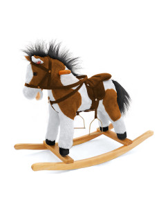 Brązowo-biały koń na biegunach pluszowy dla dzieci Milly Mally Łatek
