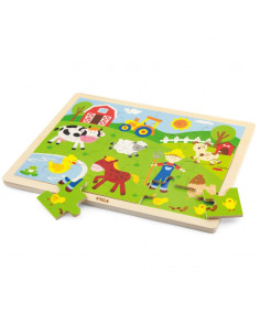 VIGA Drewniane Puzzle Farma 24 Elementy 2