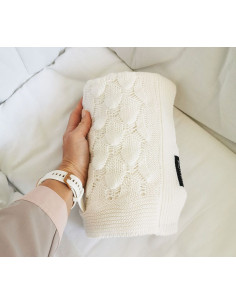 LULLALOVE Kocyk ażurowy boho - coconut 2