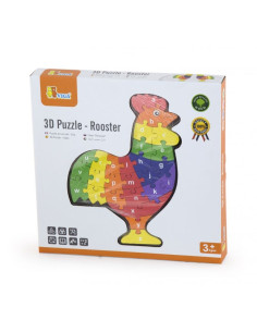 VIGA Drewniana Układanka Puzzle Kogucik 3D Alfabet 2