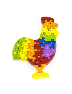 VIGA Drewniana Układanka Puzzle Kogucik 3D Alfabet