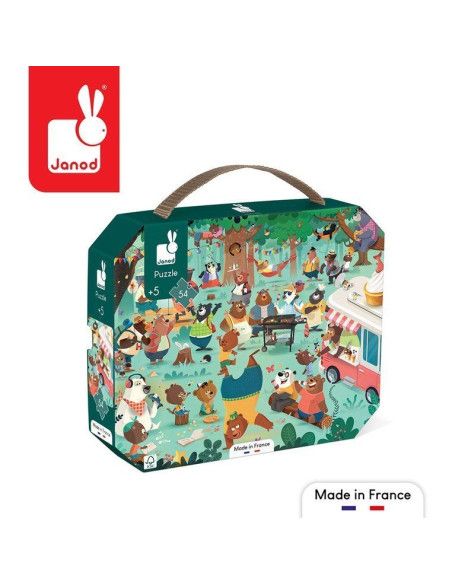 Puzzle w Walizce Rodzina Misiów 54 Elementy Janod