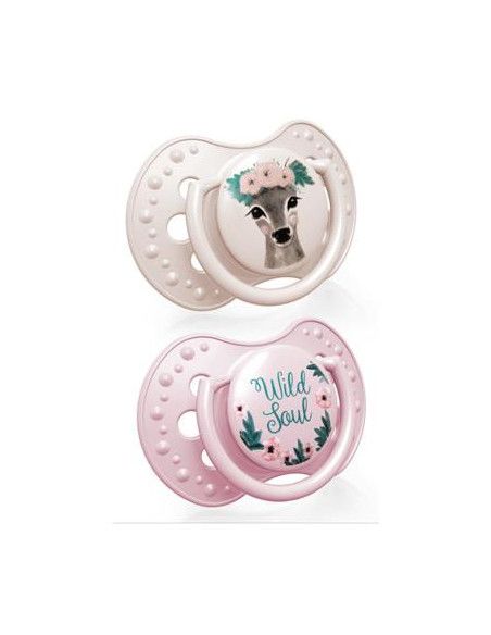 Smoczek Silikonowy Dynamiczny 3-6m 2 szt Wild Soul Girl LOVI