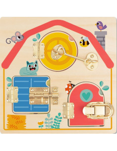 Tooky Toy Drewniana Tablica Manipulacyjna Otwieran