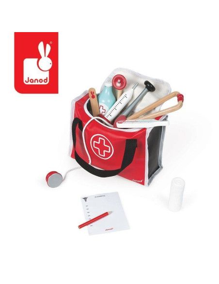 Drewniany Zestaw Lekarza z 10 Akcesoriami Janod