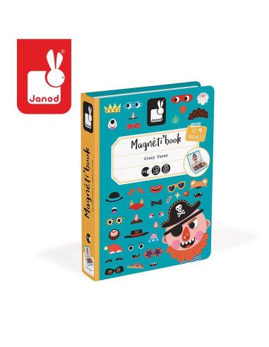 Magnetyczna Układanka Śmieszne Buzie Chłopiec Magnetibook Janod