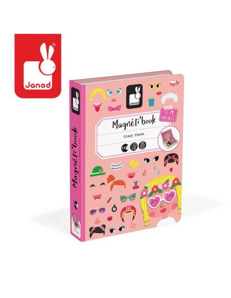 Magnetyczna Układanka Śmieszne Buzie Dziewczynka Magnetibook JANOD