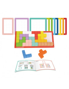 Tooky Toy Układanka Klocki Tetris 10 Poziomów Trud
