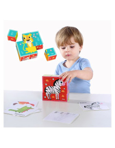 TOOKY TOY Układanka Montessori Bloki Kostki Sześci