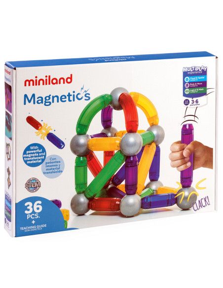 Klocki Magnetyczne Magnetics 36 Elementów Miniland