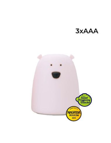Lampka Nocna Silikonowa Miś Mały Różowa Rabbit&Friends