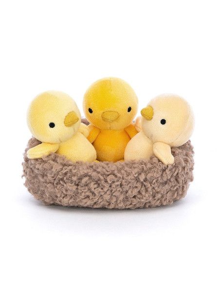 Przytulanki Trzy Pluszowe Kurczaczki w Gniazdku Jellycat