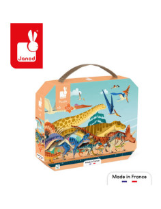 Puzzle panoramiczne w walizce Dinozaury 100 Janod