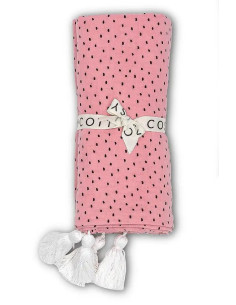 Kocyk Otulacz Muślinowy Old Rose w Kropki 2