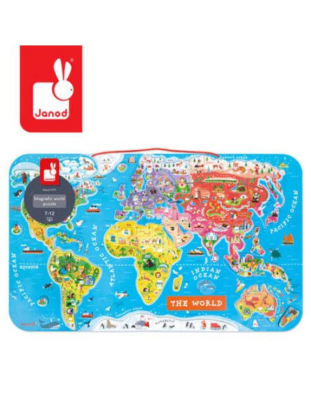 Puzzle magnetyczne Mapa świata Janod