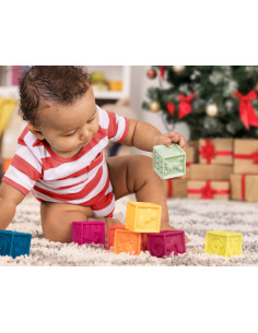 Miękkie Klocki Sensoryczne Zestaw Mały One Two Squeeze B.Toys 2