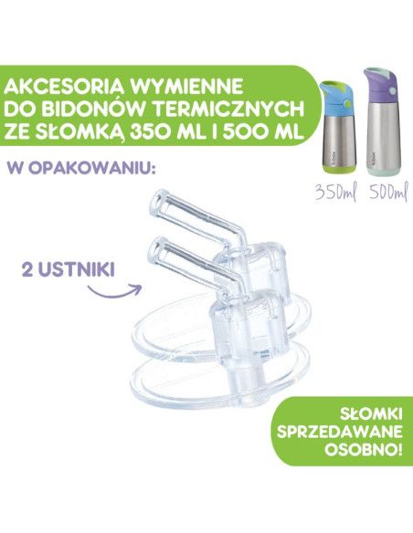 Ustniki zapasowe do bidonów termicznych ze słomką 350 i 500 ml, 2 szt
