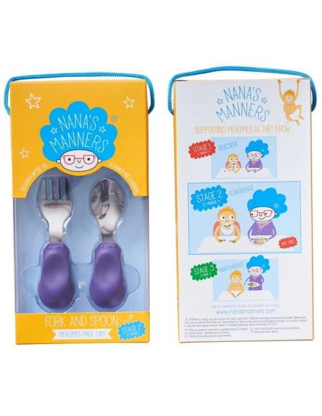 Widelec i Łyżka Etap 2 Purple 1-3 lat Nanas Manners