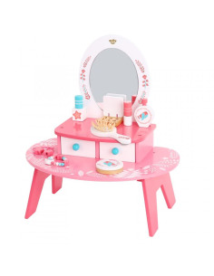Drewniana Toaletka z Lustrem Różowa Tooky Toy