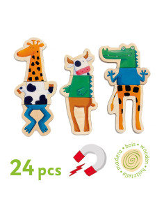 Drewniane Puzzle Magnetyczne ZWIERZĄTKA Djeco 2