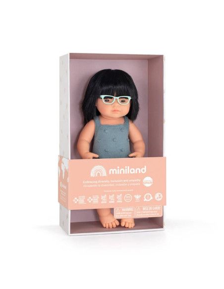 Lalka Dziewczynka Azjatka z Okularami Colourful Edition 38cm Miniland