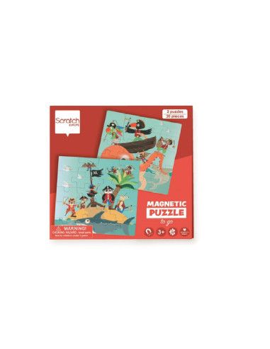 Puzzle Magnetyczne Książka Podróżna PIRACI Scratch