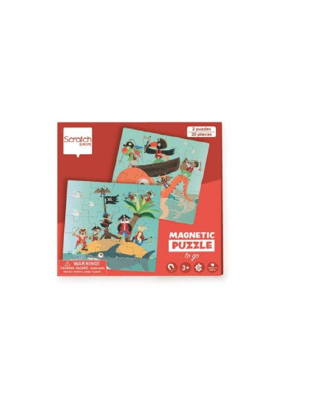 Puzzle Magnetyczne Książka Podróżna PIRACI Scratch