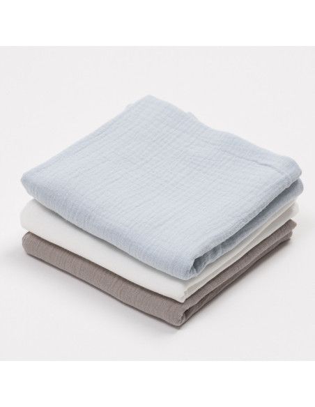 Zestaw Pieluszek Muślinowych 3szt. Niebieski Bim Bla