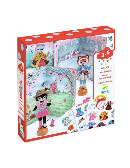 Zestaw Artystyczny Mała Przebieralnia z Naklejkami KOTKI Djeco