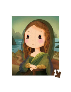 Puzzle w Walizce Obraz Inspirowany Twórczością Da Vinci 100 Elementów 6+ Janod 2