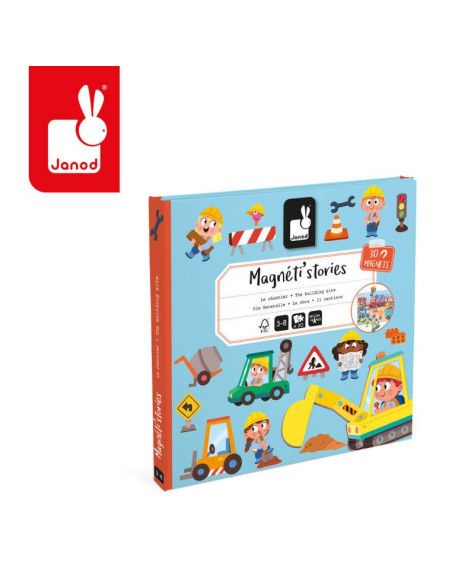 Magnetyczna Układanka Plac budowy Magneti'stories 3+ Janod