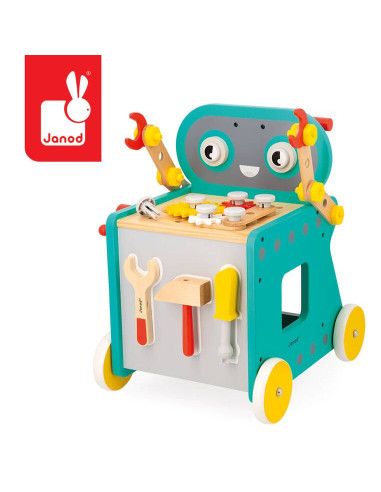 Wózek Warsztat Magnetyczny z Narzędziami Robot Brico ‘Kids 18m+ Janod