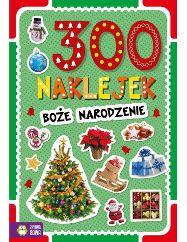 Książeczka z Naklejkami 300 Naklejek Boże Narodzenie Zielona Sowa