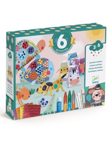 Zestaw Artystyczny 6w1 ZWIERZĘTA I ICH DOMKI Djeco