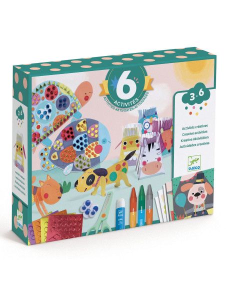 Zestaw Artystyczny 6w1 ZWIERZĘTA I ICH DOMKI Djeco