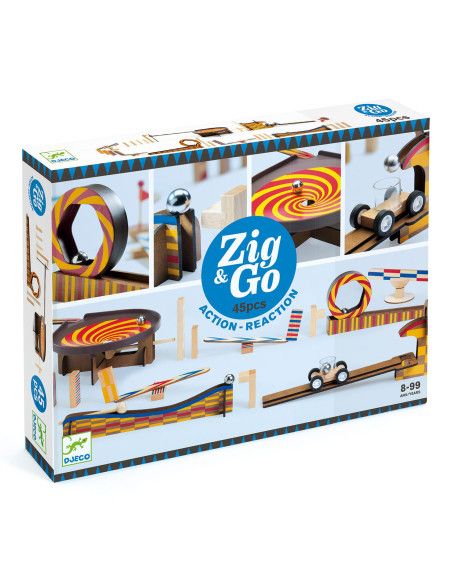 Mechanika w Praktyce dla Dzieci Zestaw Zig&Go 45 Elementów Djeco