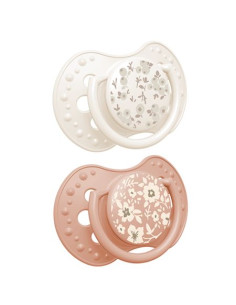 LOVI Smoczek Silikonowy Dynamiczny 0-3m 2szt Blossom Ivory Girl