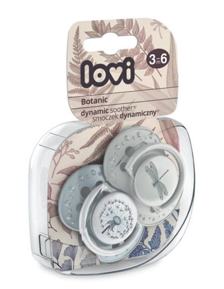 LOVI Smoczek Silikonowy Dynamiczny 3-6 m 2szt Botanic Boy