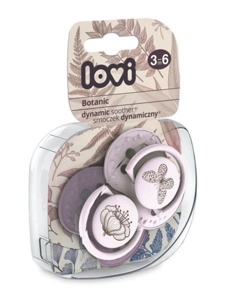 LOVI Smoczek Silikonowy Dynamiczny 3-6 m 2szt Botanic Girl