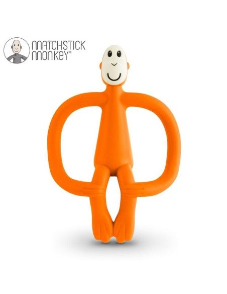 Gryzak Silikonowy ze Szczoteczką Pomarańczowy Matchstick Monkey