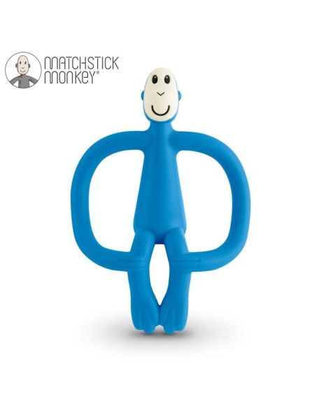 Gryzak Silikonowy ze Szczoteczką Niebieski Matchstick Monkey