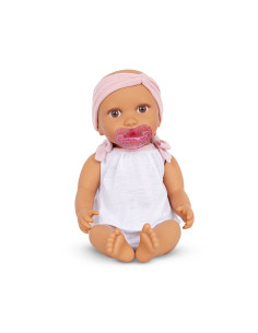 Lalka Niemowlę ze Smoczkiem w Dwuczęściowym Ubranku i Opasce LullaBaby