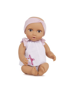 Lalka Niemowlę ze Smoczkiem w Dwuczęściowym Ubranku i Opasce LullaBaby 2