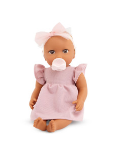 Lalka Niemowlę ze Smoczkiem w Sukience i Opasce LullaBaby