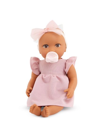 Lalka Niemowlę ze Smoczkiem w Sukience i Opasce LullaBaby