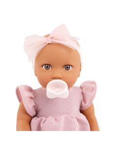 Lalka Niemowlę ze Smoczkiem w Sukience i Opasce LullaBaby 2