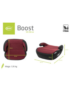 Fotelik Samochodowy BOOST 125-150cm RED I-SIZE 4Baby 2