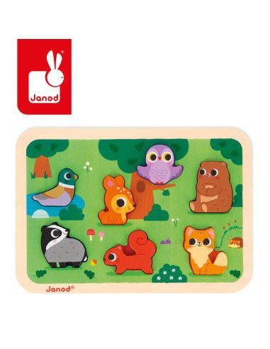 Układanka Puzzle Drewniane 3D Las Janod